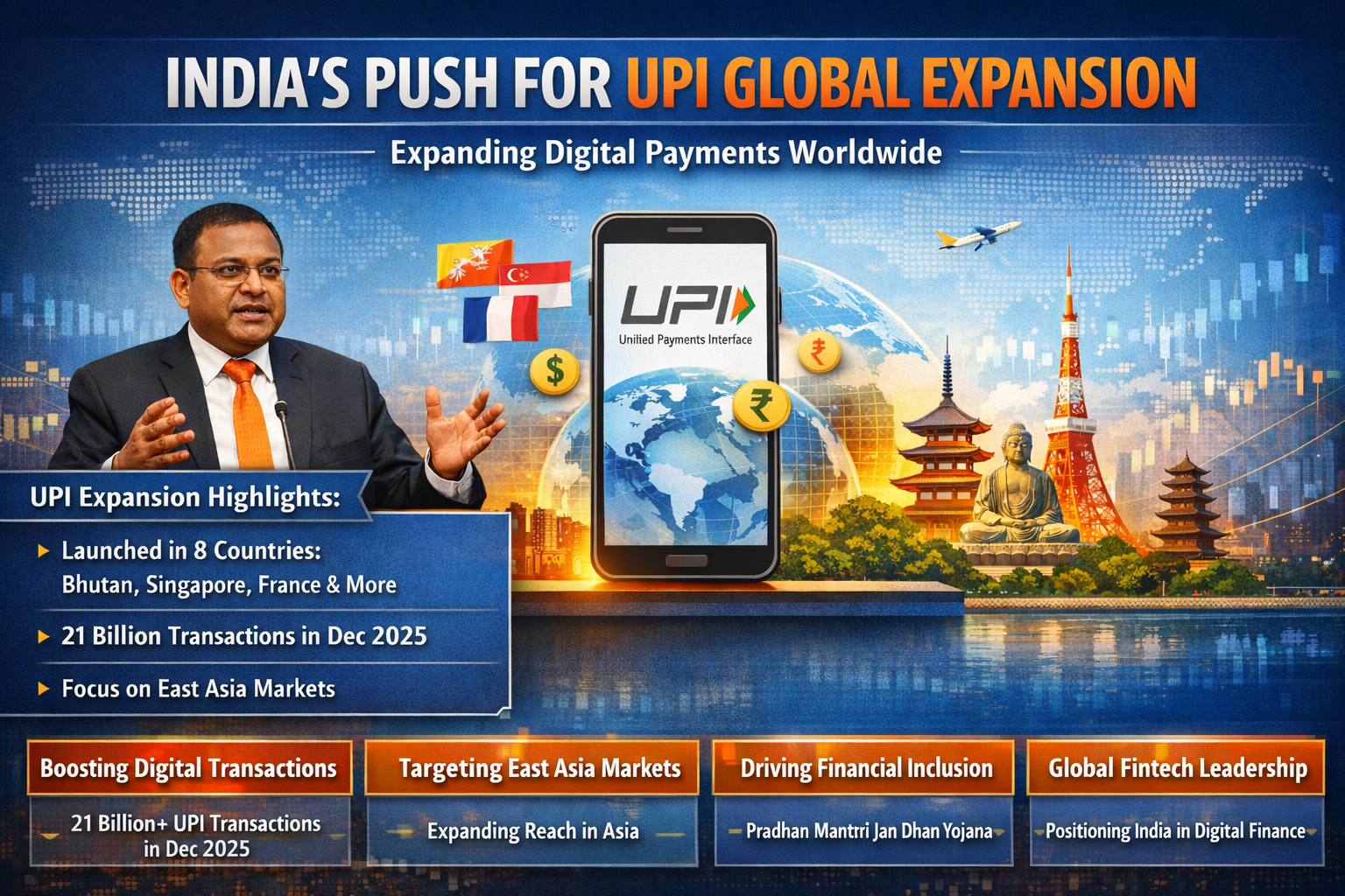 India's Government Targets East Asia for UPI Global Expansion, Says Financial Secretary