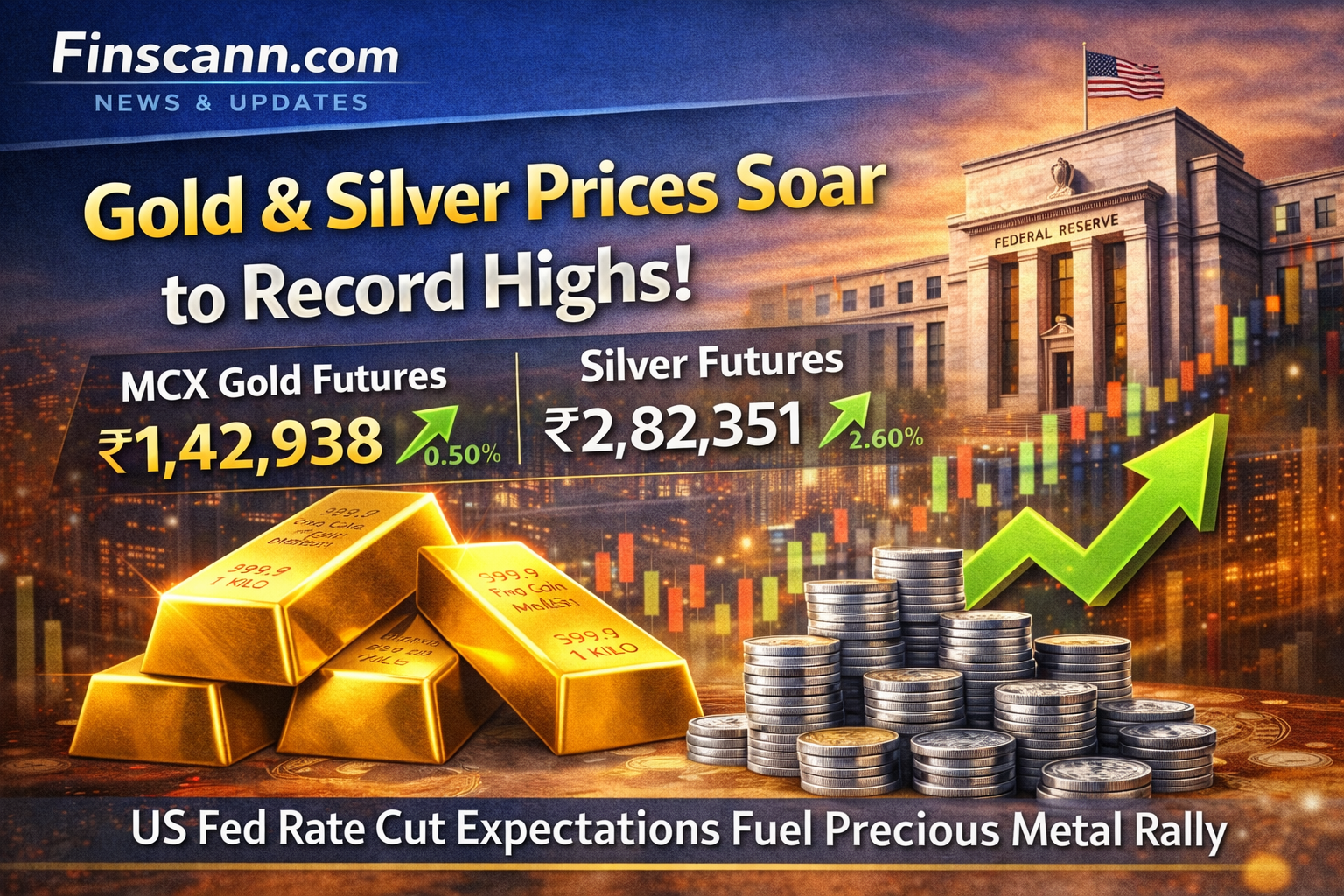 Gold Prices Surge to New Heights Amid US Fed Rate Cut Speculations