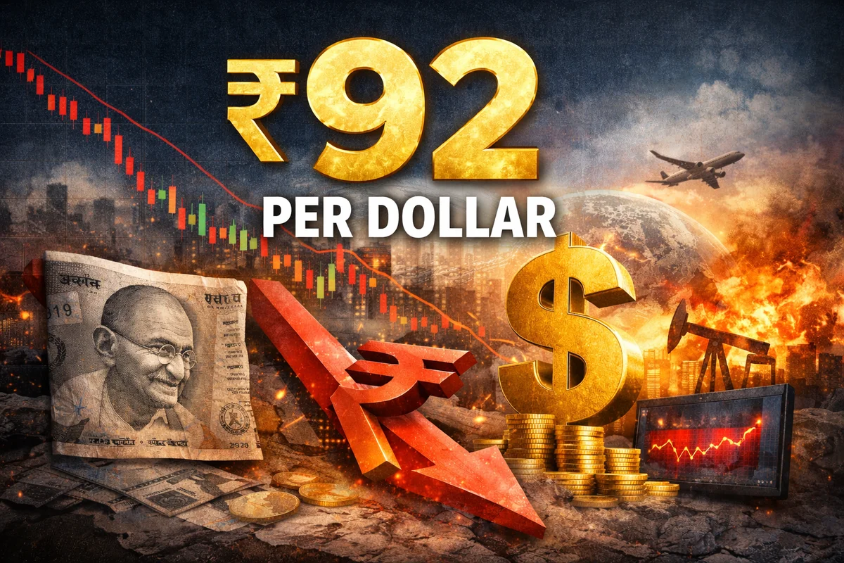 Rupee Hits All-Time Low at ₹92 per Dollar - Why Is the Currency Falling?