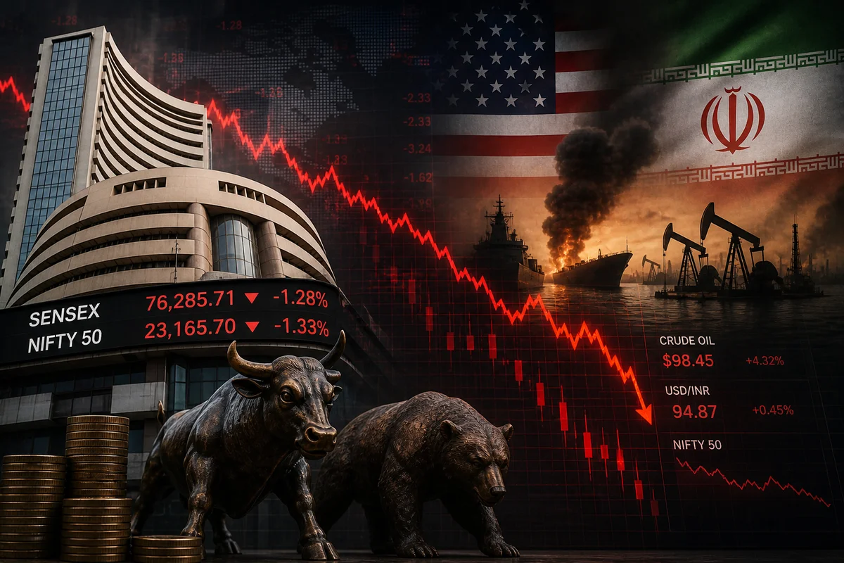 Sensex Falls Nearly 1,000 Points as Crude Oil and Weak Rupee Hit Markets